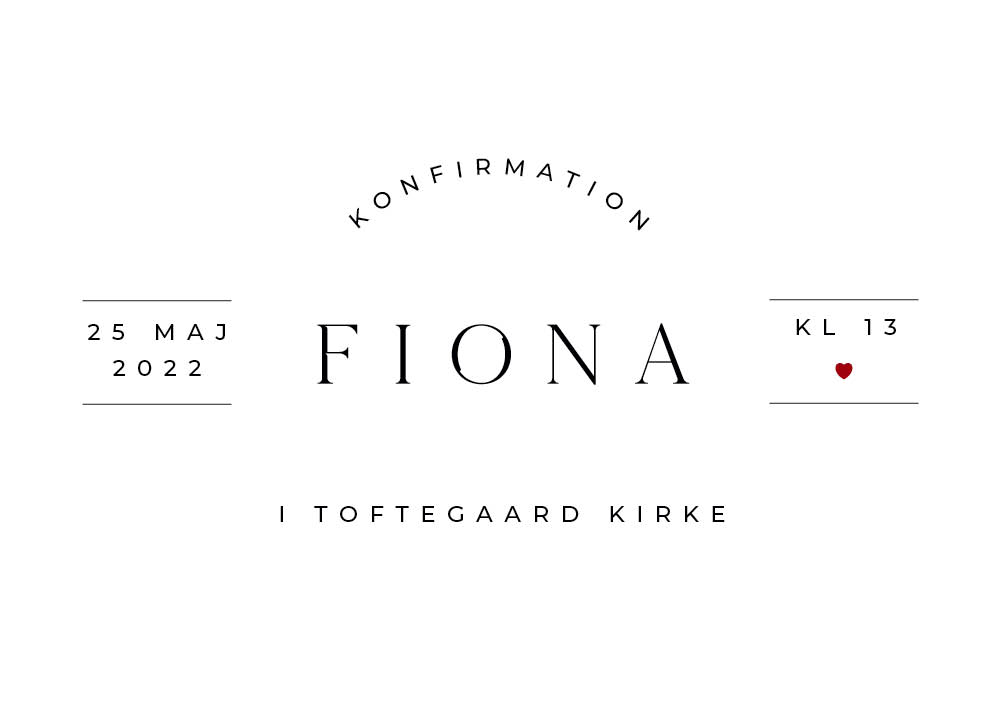Invitationer - Fiona Konfirmation